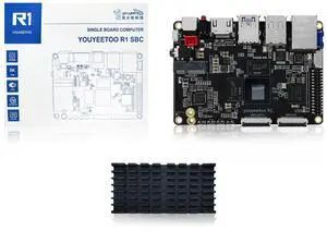 youyeetoo R1 Single Board Computer -Basic Rockchip RK3588S -6 Tops NPU & 8K Display -Support HDMI 2.1, SATA 3.0, PCIe 2.0 SSD, USB Host x5, Onboard NFC -AIoT Control/NAS (8GB RAM+64GB eMMC)