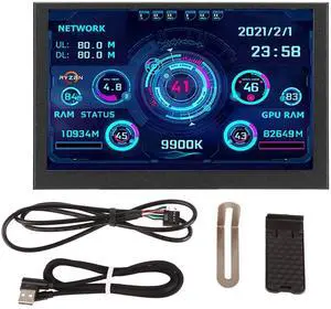 Yosoo Health Gear IPS Monitor, PC CPU Data Monitor, 5 Inch Computer Temp Monitor PC CPU GPU RAM Data Monitor for AIDA64 Temperature Display
