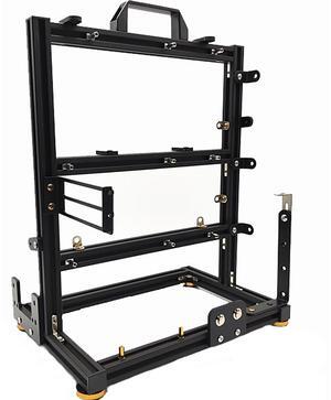 PC Test Bench Open Frame Air Computer Case Rack Bracket, Aluminum PC Creative Assembly Frame Test Bench, Support ATX Motherboard Computer Stand, Portable Vertical Horizontal Wall Hanging
