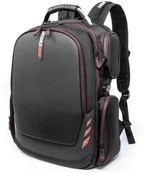 Mobile Edge Core Gaming Laptop Backpack for 17-18 Inch Laptops with USB Charging Port and Cable, TSA-Friendly, Black/Red
