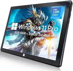 Fusion5 10.1" Windows 11 Professional Tablet PC - Intel 13th Gen - Full HD Windows Tablet Computer - 8GB RAM, 256GB SSD Storage, Quad-Core CPU, 10 Inch, USB 3.0, Micro HDMI, Expandable Storage