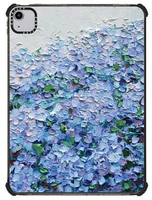 CASETiFY Impact Case for iPad Air 10.9" (4th/5th Gen) - Nantucket Blue Hydrangeas by Ann Marie Coolick - Clear Black