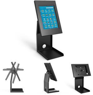 Mount-It! iPad Kiosk Stand with Printer Shelf - Locking Anti-Theft Tablet Enclosure for POS, Retail & Business - Rotating & Tilting Secure Checkout Stand for iPad 7-10, Air & Pro