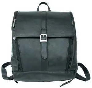 Piel Leather Slim Computer Backpack, Black, One Size