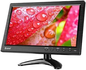 Eyoyo 10 Inch Monitor 1024x600 Small Display HD TFT LCD Display Screen Support AV VGA BNC HDMI Video Input for CCTV DVD PC DVR with Speakers and Remote Control