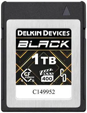 Delkin Devices Black 1TB CFexpress(tm) Type B 4.0 VPG400 Memory Card - High-Speed Performance for Professional Photography & Videography (1TB)