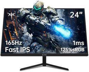 KTC 24 inch Monitor, Fast IPS 1080p 144Hz 165Hz 1ms, 125.25% sRGB, HDR, Borderless Gaming Monitor PC Monitor, FreeSync Premium & G-Sync, HDMI 2.0x2, DP1.4x2, Vesa Support, Eye Care for Gamers