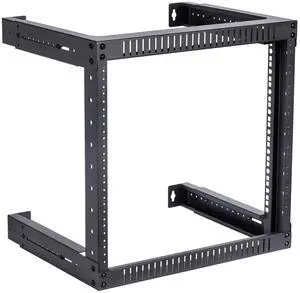 Kenuco 9U Adjustable Depth Wall Mount Open Frame Steel Network Equipment Rack 17.75 Inch Deep