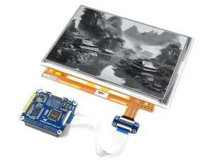 Waveshare 9.7inch E-Ink Display HAT Compatible with Raspberry Pi4B/3B+/3B/2B/B+/A+/Zero/Zero W/WH/Zero 2W 1200x825 Resolution IT8951 Controller USB/SPI/I80 Interface Supports Partial Refresh