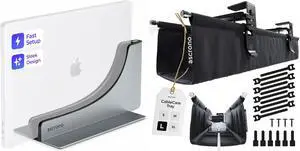 MacBook Pro Docking Station & Cable Tray Bundle: Docking Station for MacBook Pro 14" (M1,M2,M3 incl. Base/Pro/Max, 2021-2023) & CableCare No Drill Under Desk Cable Management Tray 40.6"