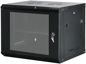 CHEALON 6U 0.8mm Wall Mount Server Rack, 17.7" Deep, Lockable Side Panels for 19" IT Equipment, Black
