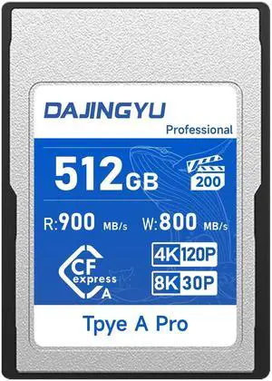 DAJIGNYU Professional 512GB CFexpress Type A Memory Card, Up to 900MB/s Read Speed & 800MB/s Write Speed, for 4K 120P,8K RAW Video Recording Compatible with Sony Alpha FX Cameras