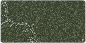 Deskr Olive Topograph Canyon Deskpad Full XXL Gaming Desk Mat Gamer Desk Pad with Stitched Edges 5mm Thick Non-Slip Water-Resistant Rubber Laptop Computer Mousepad for Office & Home - 47 x 24 in