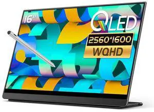 EHOMEWEI Q3 Touchscreen with Stylus, 16" 16:10, 2.5K IPS, 400 Nit Brightness, 2560x1600 Resolution Screen, Portable Monitor Display, for Gaming, Office, and Digital Art.