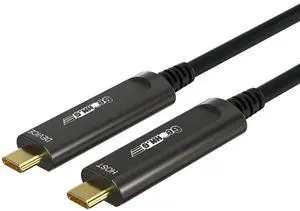 GeoHN.G USB C to C Fiber Optic Cable 5M/16.5FT, USB 3.2 10Gbps Long Distance Data Transfer USB C Extension Cable for VR, Camera, Mini PC, Laptop, Webcam, Printer and More