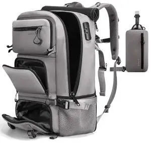 FUTURE AESTHEICS Travel backpack Carry-on Travel Backpack For Women Men Flight Approved Business Weekender Overnight Waterproof Daypack (Grey)