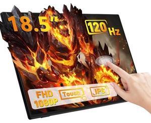 GeeekPi 18.5 inch Portable Monitor 1920x1080 IPS Touchscreen 120HZ 1080P Touch Display with HDMI USB-C, Built-in Speakers, Kickstand VESA for Xbox PS4/5 Laptop Mac PC