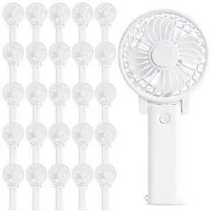 Glooglitter Battery Portable Handheld Fan Bulk Small Personal Wedding Fan for Wedding Bachelorette Party Favor(Classic,25 Pcs)