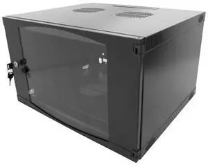 6U Server Cabinet Wall Mount Rack Enclosure with 2 Server Fans Locking Glass Door Removable Side Panels 6U Network Cabinet 13" Installation Depth 19" Server Cabinet for Equipment(13INCH, 6U)