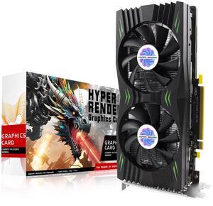 HyperRender RX 580 Graphics Card 8GB 2048SP GDDR5 256 Bit PC Gaming Video Card 3*DP 1*HDMI PCI Express 3.0 with Freeze Fan Stop for Desktop Computer GPU for Gaming PC