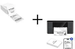 Itari Bluetooth Thermal Shipping Label Printer with 4" x 6", 500 Sheets Label