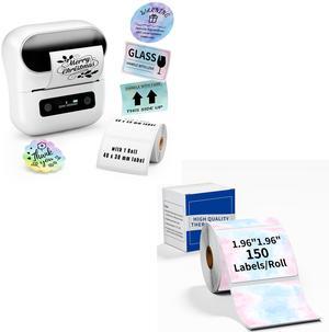 ItriAce M220 3.14 Inch Label Marker Printer, Bluetooth Label Maker Machine with 1 Pack Label, Thermal Sticker Printer for Barcode, Address, 1.97" x 1.97"(50x50 mm) Thermal Labels for M220 Label Maker