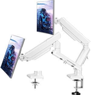 Dual Monitor Mount for 2 Monitors up to 32 inches, Height Adjustable Gas Spring Double Monitor Stand, Two Monitor Desk Mount Holder, Each Monitor Arm Holds Max 22lbs, VESA Mount, White, Freelift Pro
