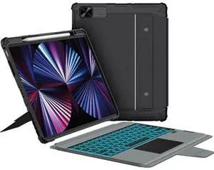 Nillkin iPad Air 11 inch Case with Keyboard(M3 2025/M2 2024) for iPad Pro 11& iPad Air 5th/4th, Detachable Backlit Folio Keyboard Case for iPad Pro 11 inch with Camera Cover and Trackpad, Pen Holder
