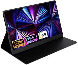 QiMeng 15.6-inch Portable Laptop Monitor, FHD 1920 * 1080 Resolution, Equipped with USB Type-C and HDMI interfaces, Supports HDR, with Smart Cover, Built-in Speakers (Size & Style, Size & Style)