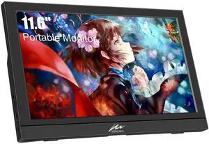 Kenowa Portable Monitor 11.6 Inch, HD Screen 1366x768P Small HDMI Monitor with Dual USB C/HDMI External Display for Laptop PC Phone Mac PS4/5 Xbox