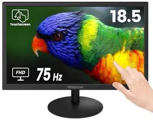 SKitphrati18.5 Inch Touchscreen Monitor 1366x768, VESA Wall Mountable, 10-Points Computer Touch Screen PC Display with Type-B HDMI VGA Port, 75Hz Desktop Touch Display, Black