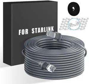 Starjojo Starlink Gen 3 Cable, Replacement Extension V3 Cable Satellite, Waterproof Standard Generation 3 Grey (100FT/30M)