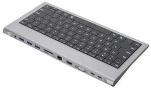 Tangxi Wired Keyboard with USB Hub, 11 in 1 USB C 78 Keys Computer Keyboard, Multifunctional 4K 10Gbps 1000Mbps 100W PD USB C Docking Station, Plug and Play