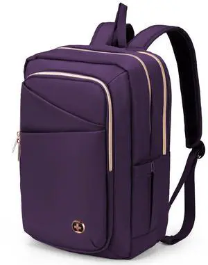 Swissdigital Design College Backpack For Women, Fits 15.6 Inch Laptop Bookbags With USB Charging Port, Large Backpacks For Students, Purple l KATY ROSE
