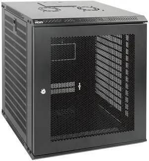 Tecmojo 12U Wall Mount Rack Network Cabinet for 19" IT Equipment,with Lockable Mesh Door and Removable Side Panels,Cooling Fan,Black,17.7inch Deep