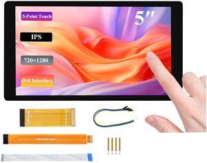 UeeKKoo 5inch DSI LCD Touch Screen 720 x 1280 IPS Capacitive Display Compatible with Raspberry Pi 5/4B/3B+/CM4/3+/3, Optical Bonding Toughened Glass Panel, DSI Interface, 5-Point Touch