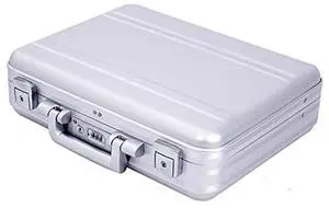 urecimy Small TSA Lock Metal Briefcase 16.5X12.6X4.5 Inch TSA Combination Lock Aluminum Cash Case 14 Inch Notebook Briefcase with Foam