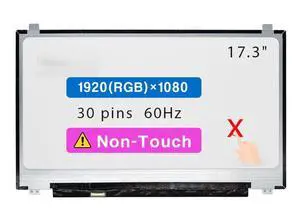 17.3" Screen Replacement for HP 17T-by 17-by 17T-BY400 17-BY4061NR 17-BY4633DX 17-BY3053CL 17-BY2053CL 17-BY4022WM L22564-001 798476-3G2 LCD Display Panel 30 pin (FHD 1920x1080 Non-Touch)