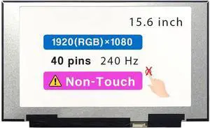 15.6" Screen Replacement for MSI Delta 15 A5EFK MS-15CK A5EFK-001US A5EFK-023ZA LCD Display Panel 40 pin 240 Hz (FHD 1920 * 1080 Non-Touch)