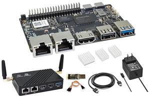 Banana Pi BPI-M5 Pro 8GB LPDDR4x Single Board Computer, Octa-core RK3576 CPU Mali G52 GPU 6TOPs NPU, with 2xGbE Ethernet Slot for AI IoT Enhancements, ARM PCs and Edge Computing Devices (8+64GB SET1)
