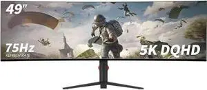 AtomFun YOGAES 49 Inch Wide Dual QHD (5120x1440) IPS Surface Game Display, 49 Inch montior. HDR 400, Hidden Inside, USB-C, VESA100*100mm, Tilt Height Adjustment Possible, G-Sync (75hz)