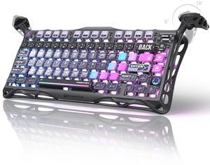 GravaStar Mercury K1 Pro 75% Wireless Mechanical Gaming Keyboard, Gasket Compact Custom Keyboard Hot-Swap Socket, Linear Switches, with RGB Backlit & Frame - Galaxy Black