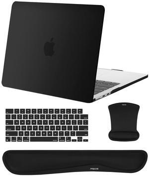 MOSISO Compatible with MacBook Air 13 inch Case 2025-2022 M4 A3240 M3 A3113 M2 A2681, Plastic Hard Shell & Keyboard Cover&Wrist Rest Support&Mouse Pad for MacBook Air 13.6 inch Case, Black