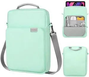 MoKo 9-11 Inch Tablet Sleeve Bag Fits iPad air 5 10.9" 2022, iPad Pro 11 M2 2022-2018, iPad 10th 10.9, Air 4 10.9, Tab S8 2022, Handle Carrying Case with Shoulder Strap, Mint Green