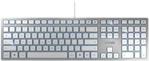 CHERRY KC 6000 Slim Design Keyboard, EU Layout (QWERTY), Wired (USB-A Port), Quiet Keys, Durable Labeling, Silver