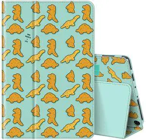 Fintie Folio Case for All-New  Fire HD 10 and 10 Plus Tablet (13th/11th Generation, 2023/2021 Release) - Slim Fit Standing Cover with Auto Sleep/Wake, Dino Nuggets