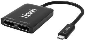 USB C to Dual DisplayPort Adapter Hub, Extended Dual 4K 60Hz Display Port Multi Monitors Splitter for Thunderbolt 3/4 and USB4 Compatible Dell XPS 13 15, Lenovo Yoga, Samsung Chromebook, HP, and More