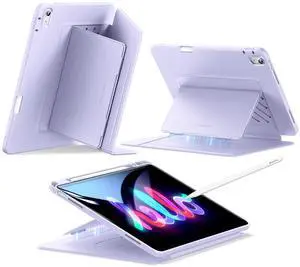 ESR for iPad Air 13 Inch Case M3/M2 (2025/2024), Vertical Stand Cover, Multi Stand Angles, Ultra-Stable Case for iPad Air 13 with Pencil Holder, Flip Series, Purple