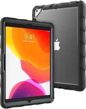 Gumdrop DropTech Clear Case Fits Apple iPad 9th | 8th | 7th Gen (10.2-inch) Designed for K-12 Students Teachers & Classrooms-Drop Tested Rugged Shockproof Bumpers for Reliable Device Protection-Black