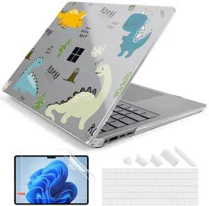 Batianda Premium Case for 2024 Microsoft Surface Laptop 13.8" Touchscreen (7th Edition) Creative Pattern Durable Scratch-Resistant Easy Install, with Keyboard Cover & Screen Protector, Cute Dinosaur